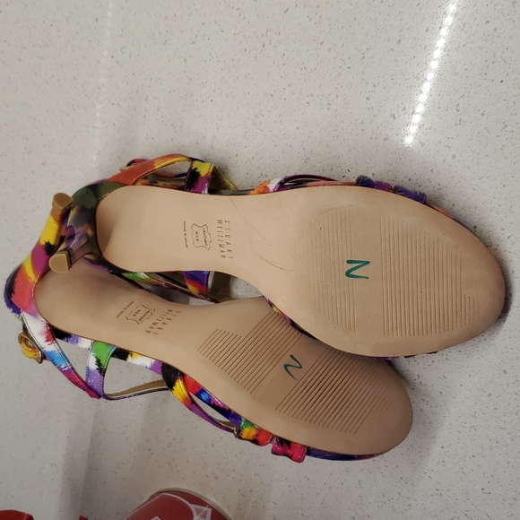 STUART WEITZMAN multi-color heels (sz 8M) - Picture 7 of 10